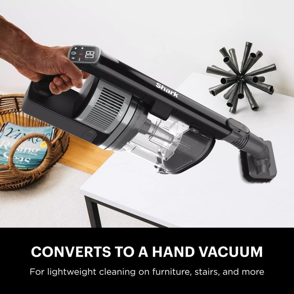 Shark IZ682H Vertex Pro Lightweight Cordless Stick Vacuum with DuoClean PowerFins, Black/Silver Shark