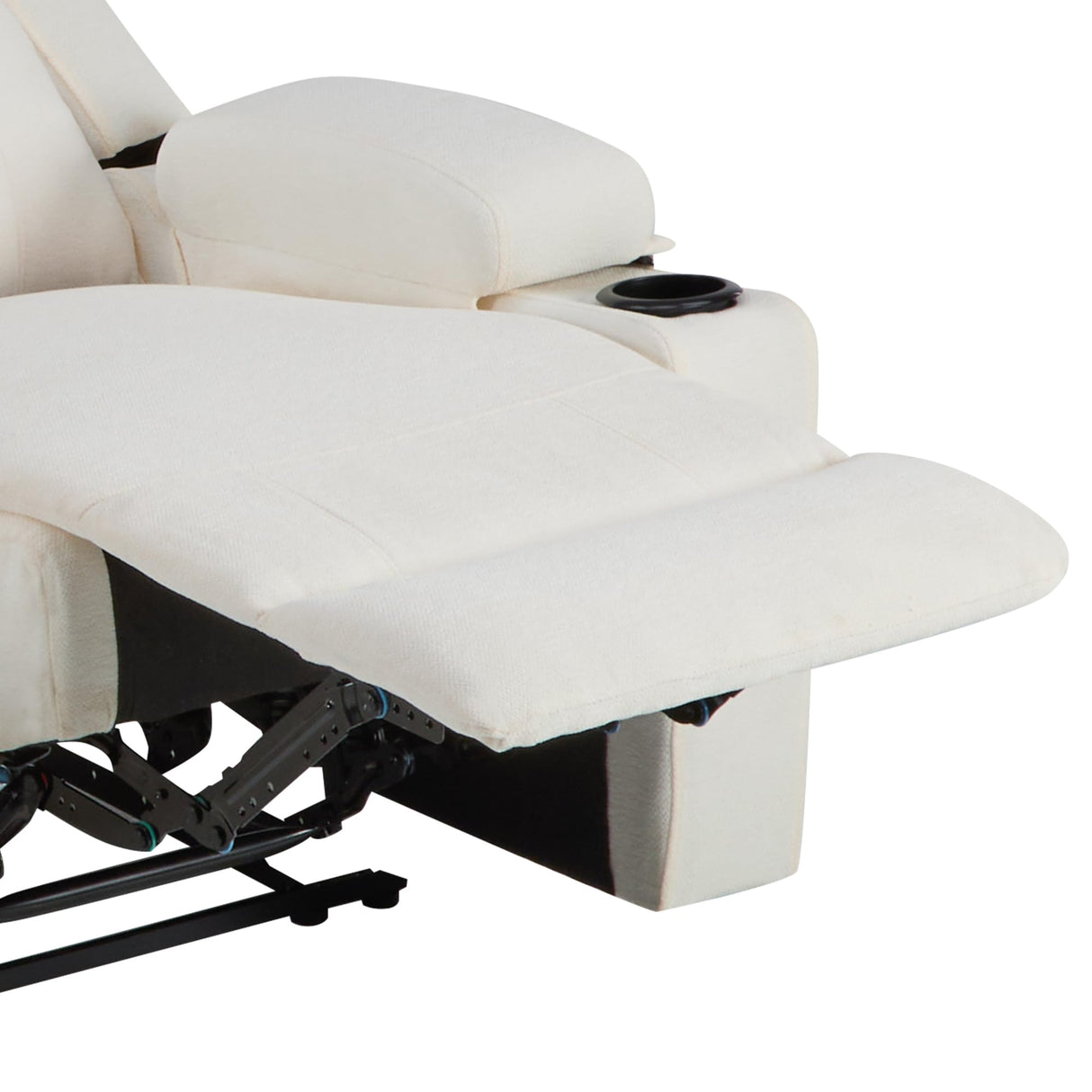 75'' Manual Reclining Sofa with Storage Drawer, 3 Seat Wall Hugger Recliner Couch with Cup Holders, Side Pockets, Chenille Fabric, Compact 3-Person Recliner for RV, Living Room, Apartment (Beige) LURVIA