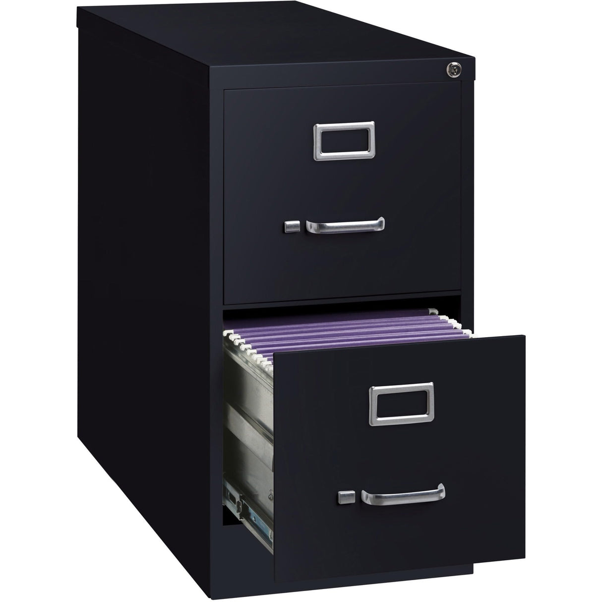 Lorell 2-Drawer Vertical File with Lock, 15 by 26-1/2 by 28-3/8-Inch, Black Lorell