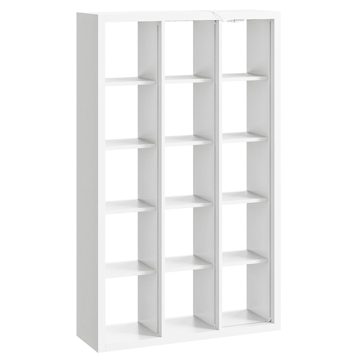 IRONCK 15 Cube Bookcase Storage Shelf Organizer with LED Lights, 5 Tier Bookshelves and Bookcases Display Shelves, Horizontally or Vertically Use, White IRONCK