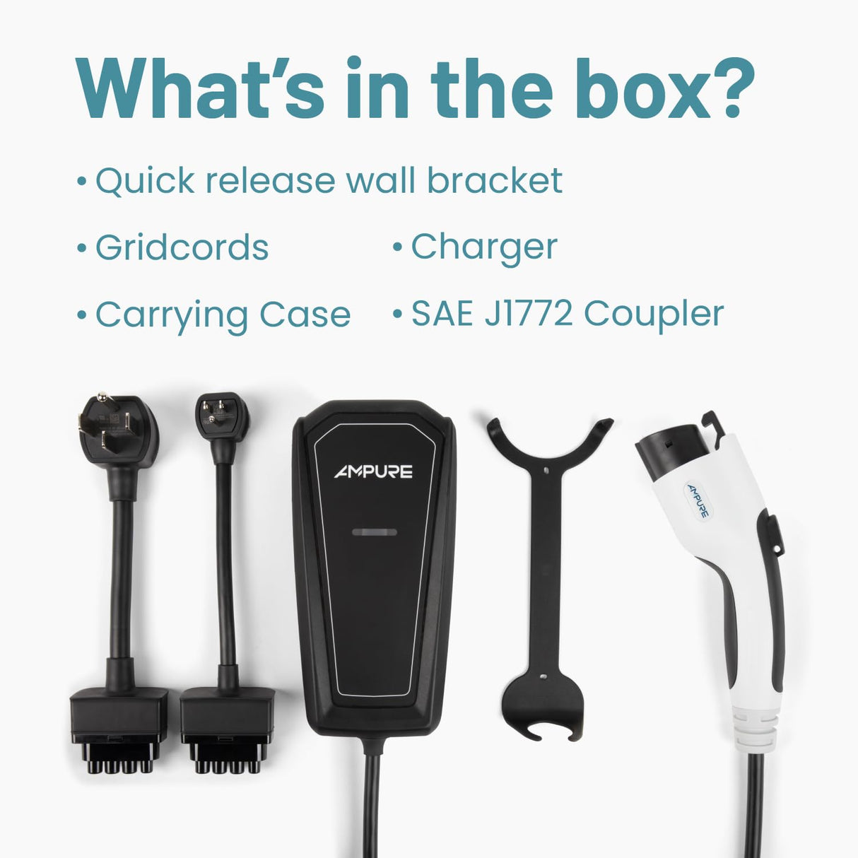 Ampure Portable EV Charger Level 2 Fast Charging Electric Car Charger with Carry Bag, 120v & 240v Nema 14-50 Plug-in, 20ft Cable - Indoor/Outdoor UL Energy Star Certified AMPURE