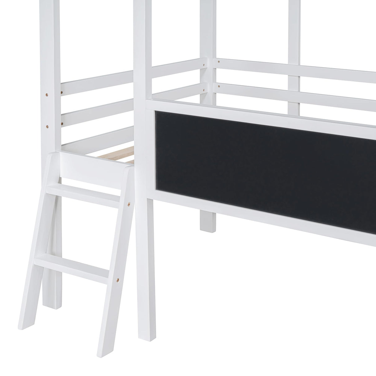 Bellemave Twin Loft Bed with Slide and Ladder, Kids Loft Bed with Decorative Chalkboard and LED Light, Low House Loft Bed for Kids, Girls, Boys(Twin White) Bellemave