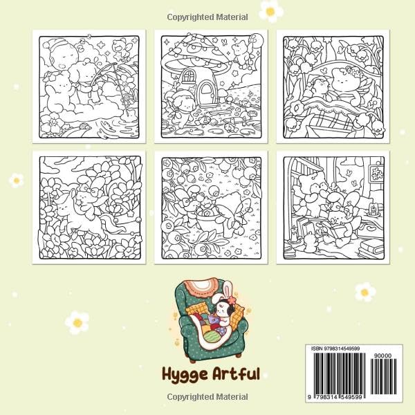 Dreamy Fuzzy: A Cute & Cozy Coloring Book for Adults and Teens Featuring Adorable Animals Friends in Magical Scenes for Stress Relief WoodArtSupply