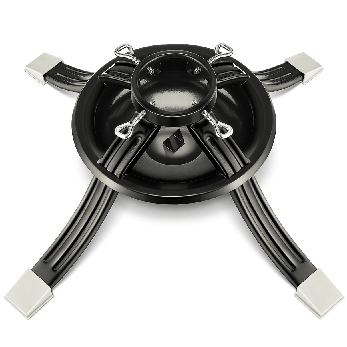 Roowest Christmas Tree Stand for Live Tree, Real Christmas Tree Base Dark Green Metal Holiday Xmas Tree Stands Fits for 2-3.5 Inches Trunk, 0.8 Gallon Water Capacity Roowest