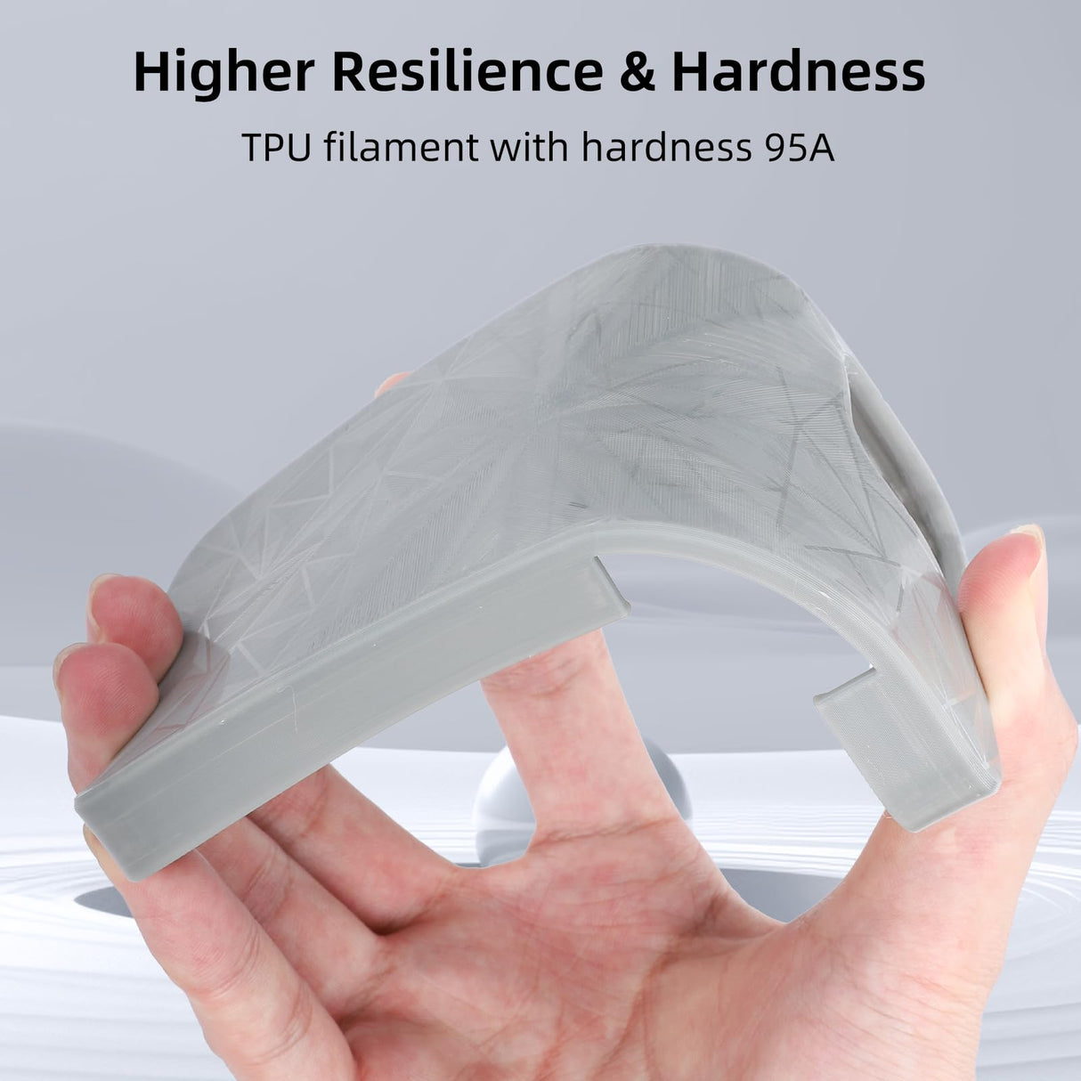 3DHojor TPU Filament 1.75mm TUP95A 3D Printer Filament Flexible Soft 3D Filament 1KG (2.2lbs) fit Most FDM 3D Printers Dimensional Accuracy +/- 0.03 mm-Grey 3DHoJor