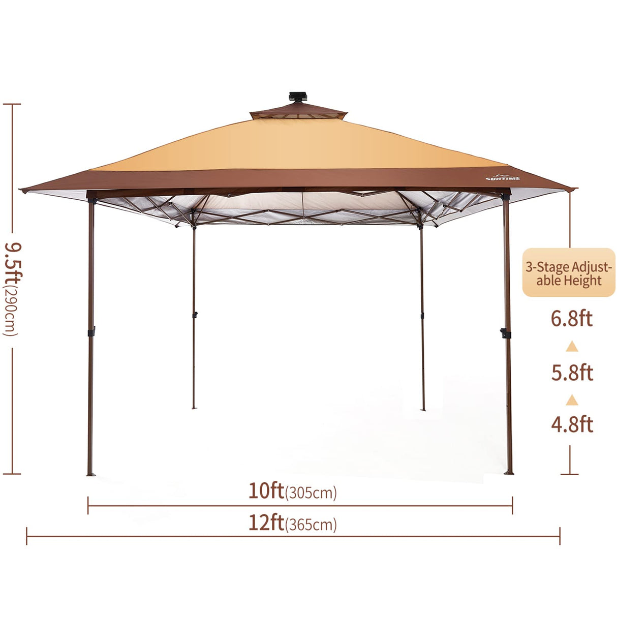 Suntime Pop Up Gazebo Polyester Canopy Tent OUTDOOR LIVING SUNTIME