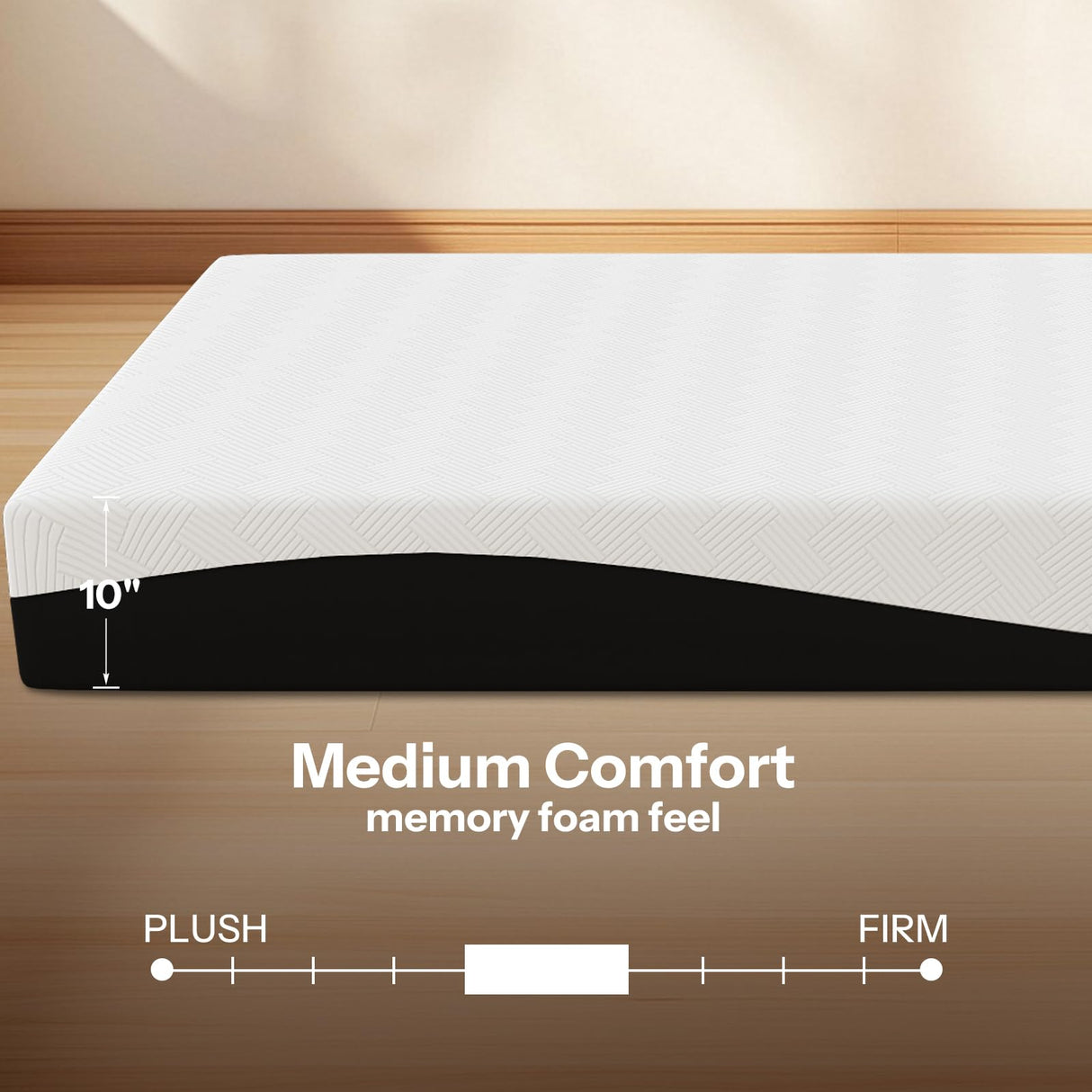 Twin Size Mattress 10 Inch, Cooling Gel Memory Foam Mattress for Back Pain, Motion Isolation, Pressure Relief, Fiberglass Free, CertiPUR-US Certified, Medium Firm Mattress in a Box Life Balance