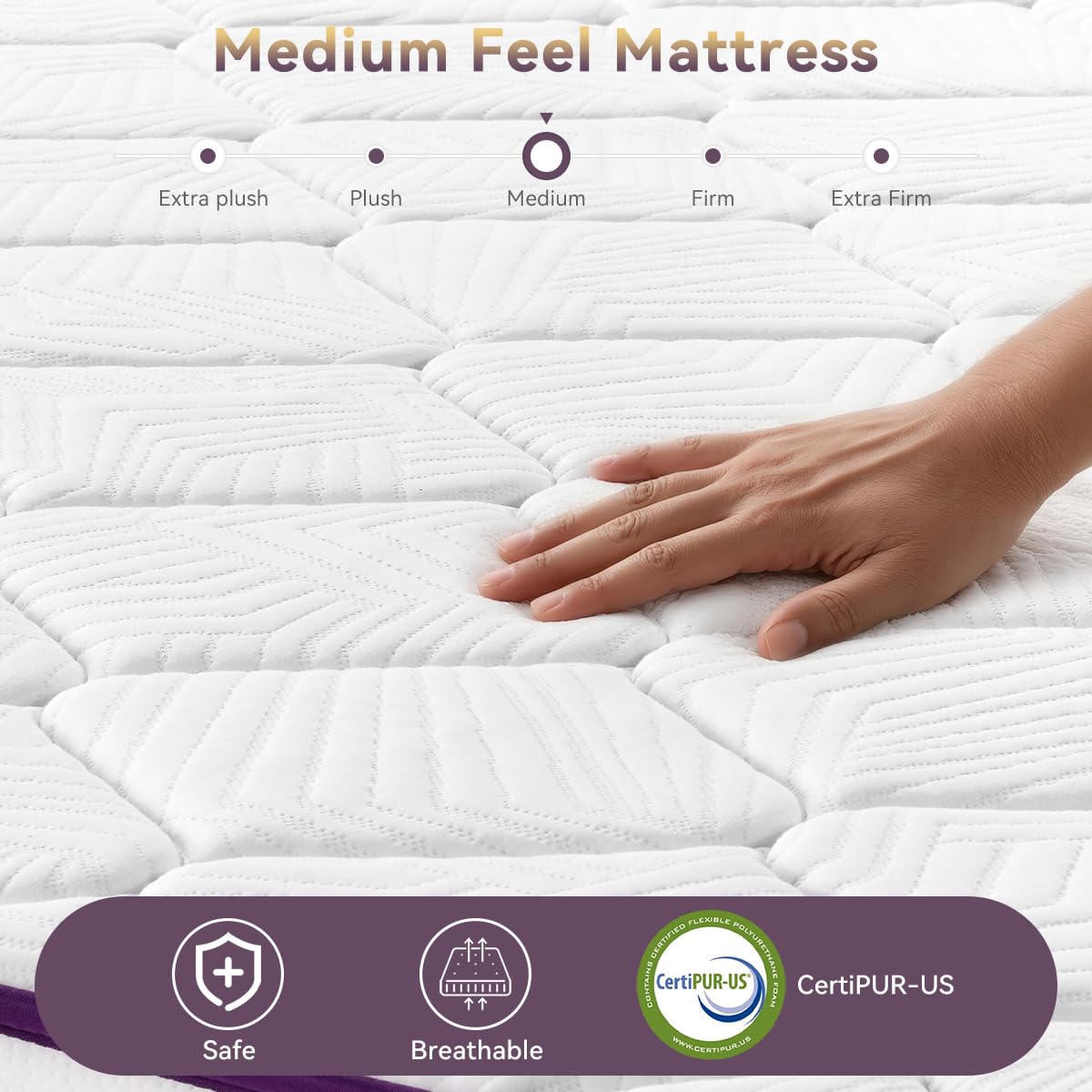 GJQ Twin Size Mattress, 12 Inch Hybrid Mattress with Pocket Spring,Cool Gel Memory Foam Mattresses in a Box,Medium Firm Twin Mattress for Pressure Relief,Fiberglass Free,CertiPUR-US Certified GJQ