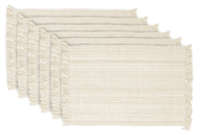 DII Variegated Tabletop Collection, Placemat Set3x19, Off-White, 6 Piece