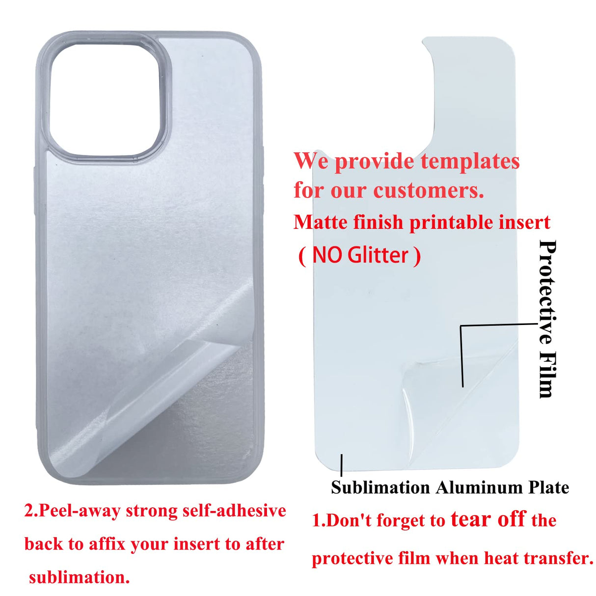 JUSTRY 10PCS Sublimation Blanks Phone Case Bulk Covers Compatible with iPhone 14 Pro Max,6.7-Inch,Easy to Sublimate DIY Customized 2 in 1 2D Soft Rubber Printable Cover with Inserts Matte Clear JUSTRY