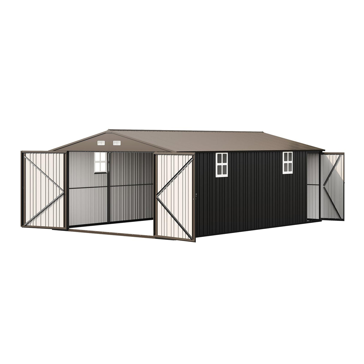 Jocisland 13.2x20.7x8 Ft Carport, Metal Carport with 2 Lockable Doors and 4 Windows, Heavy Duty Carport for Car, Truck, Boats Jocisland