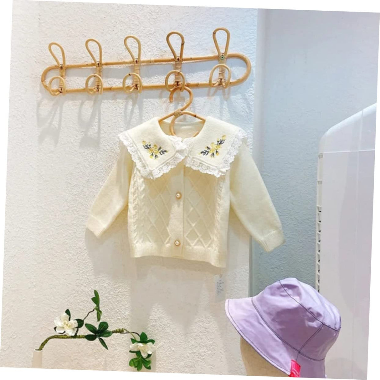 COLLBATH 1pc Children Hanger Wardrobe Hanger Rack Baby Clothes Hanger Baby Hangers Unisex Photo Hanger Baby Clothing Hanger Purse Hangers Clothes Rack Rattan Display Stand Girl Child Pet COLLBATH