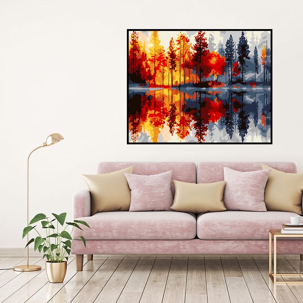 igoodom Paint by Numbers Kit for Adults – Landscape Adult Paint-by-Number on Canvas, DIY Acrylic Painting Set for Home Decor, 16x20in igoodom