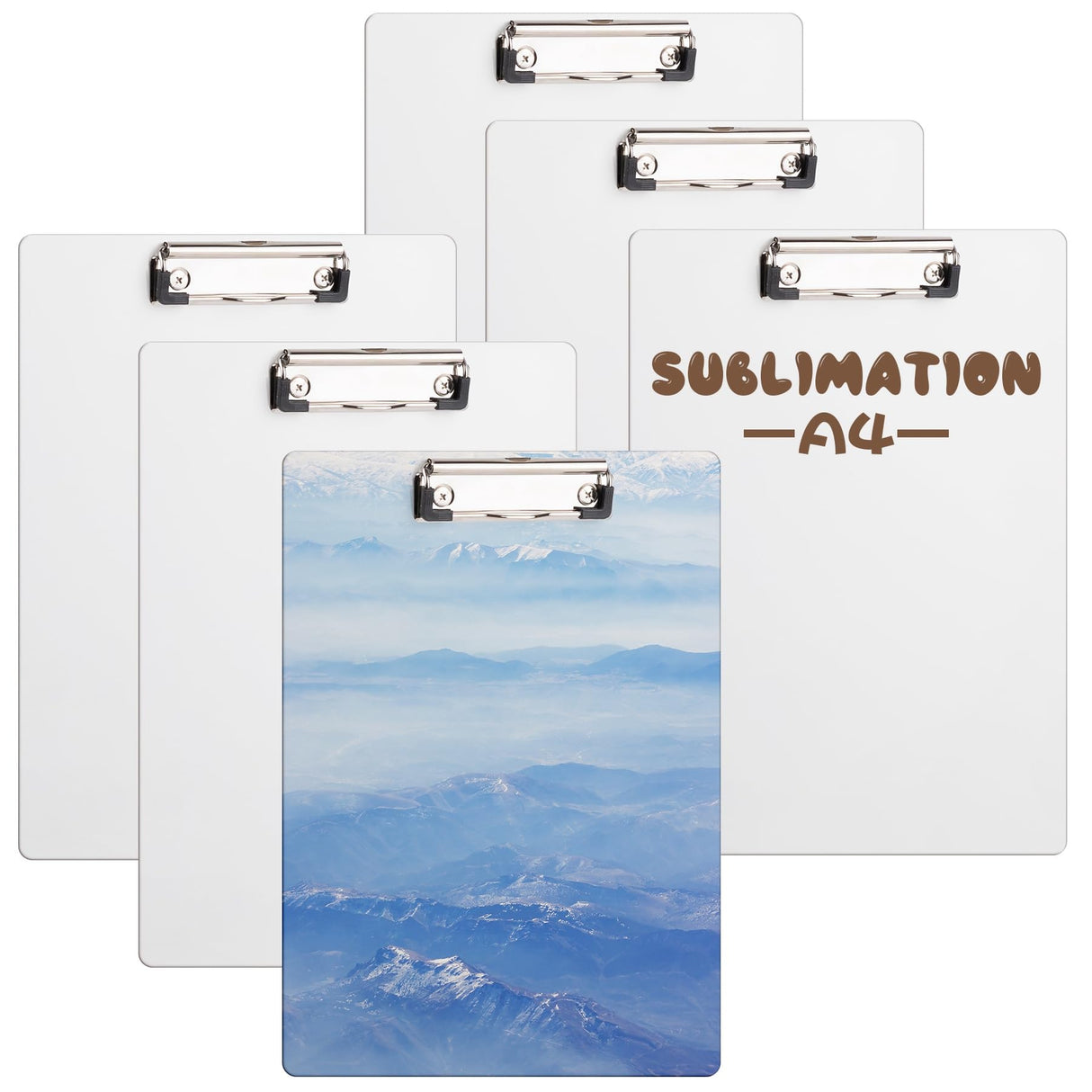 AUEAR, 6 Pack Sublimation Clipboard Blanks 9x12 MDF A4 White for Office Teacher DIY Craft AUEAR