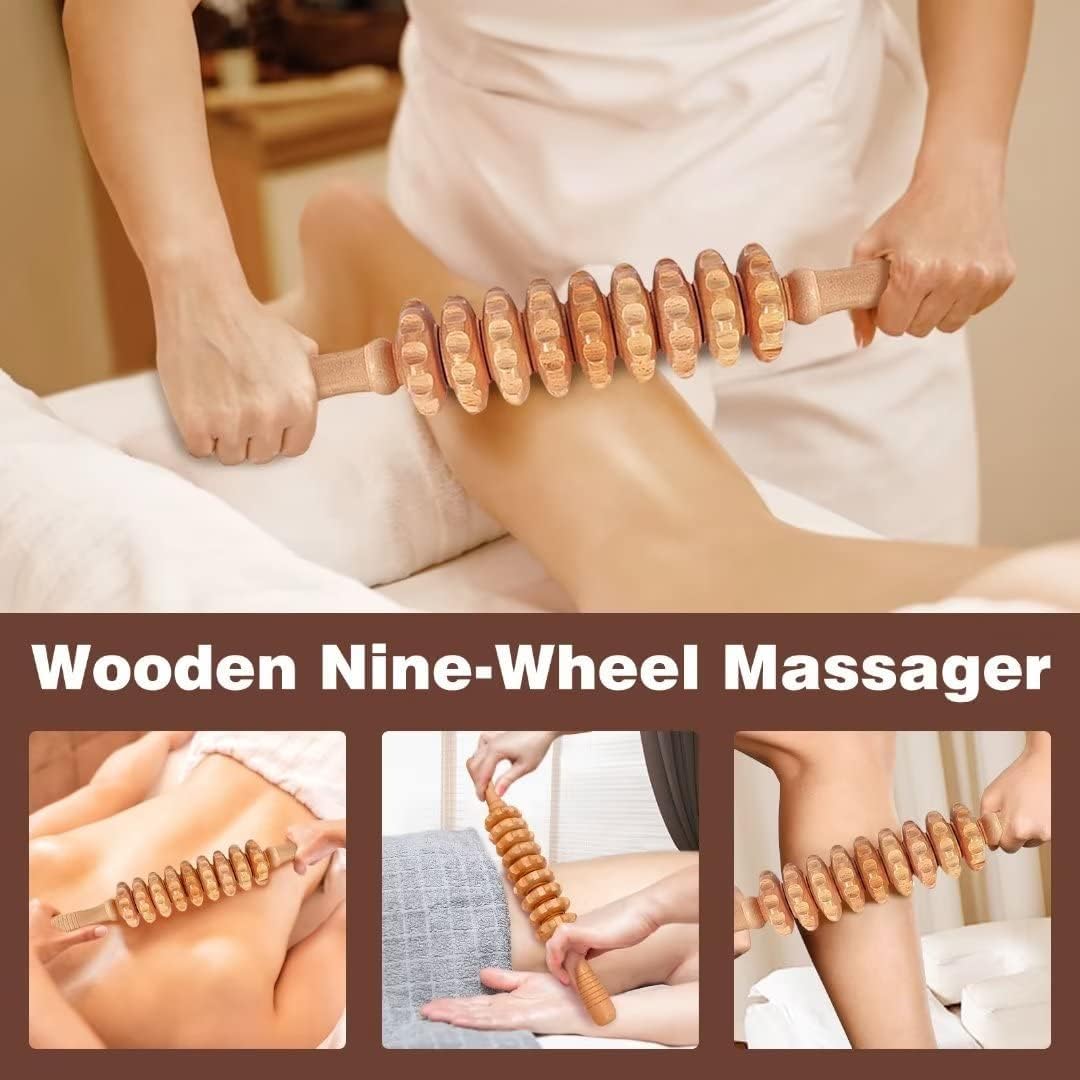 10-in-1 Wood Therapy Massage Tools Massager Wooden Massager for Body Shaping Massage Tool Set Wood Therapy Tools for Relieving Muscle Pain Body Lymphatic Drainage Massager JUANWAN