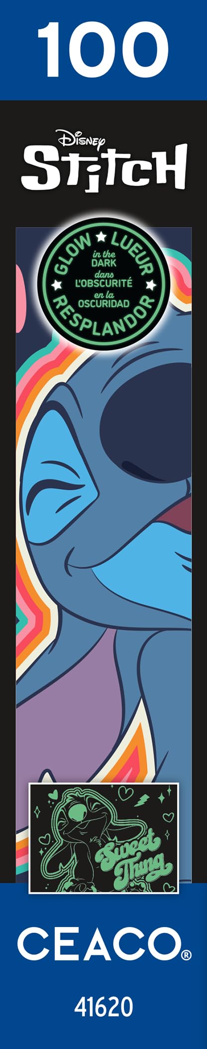 Ceaco - Disney - Stitch - Sweet Thing - Glow in The Dark - 100 Piece Jigsaw Puzzle Ceaco