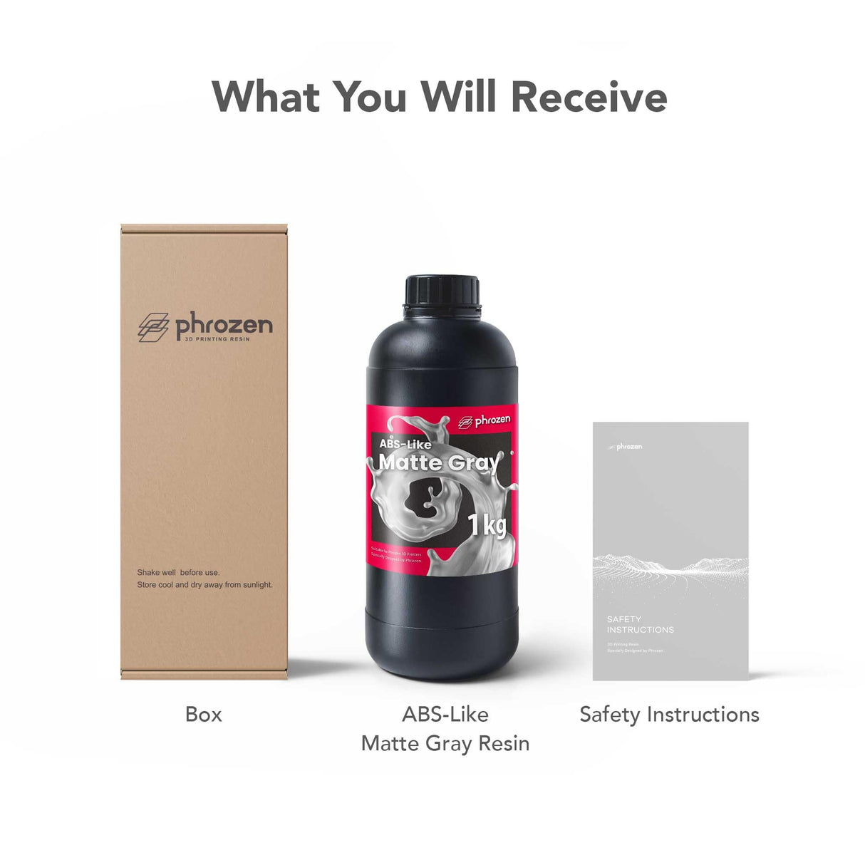 Phrozen 3D Printer ABS-Like Matte Gray Resin,405nm DLP LCD UV-Curing Photopolymer Resin for General Modeling and Prototyping, High Precision Printing, Low Odor, Non-Brittle (1kg) phrozen