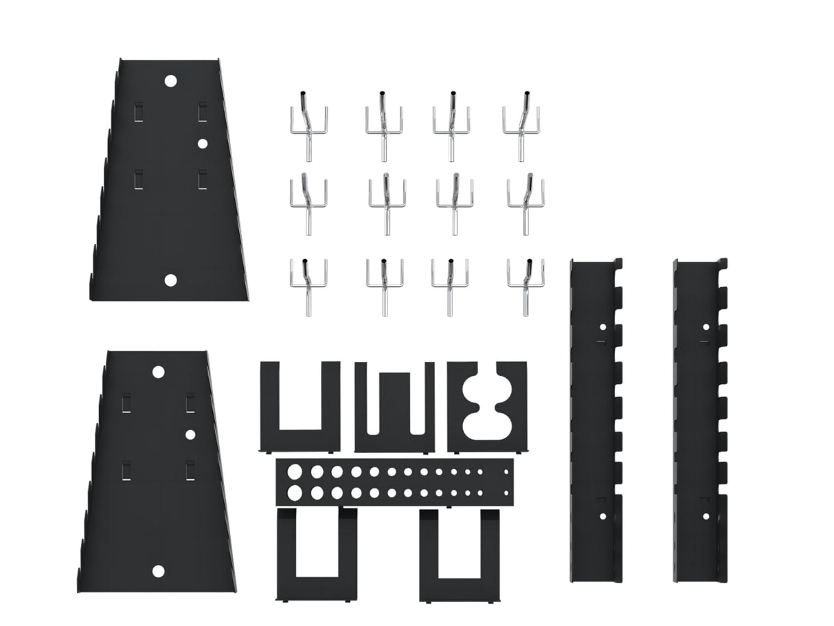 Wood Top Workbench Set System, Included Pegboard Wall Cabinets Wood Table Top, for Garage Basement JZD