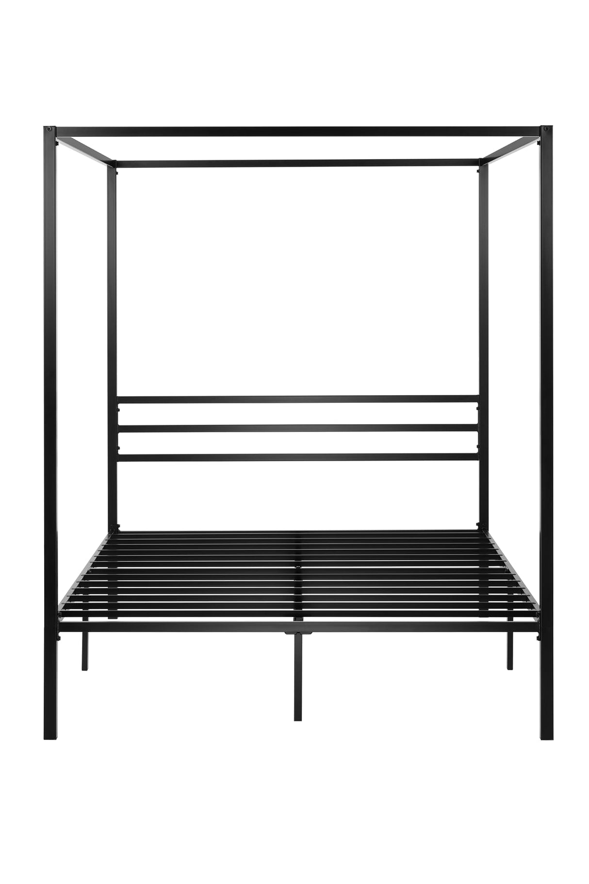 SHA CERLIN Canopy Bed Frame Full Size/Mattress Foundation with Metal Slats Support/No Box Spring Needed/Easy Assembly/Black SHA CERLIN