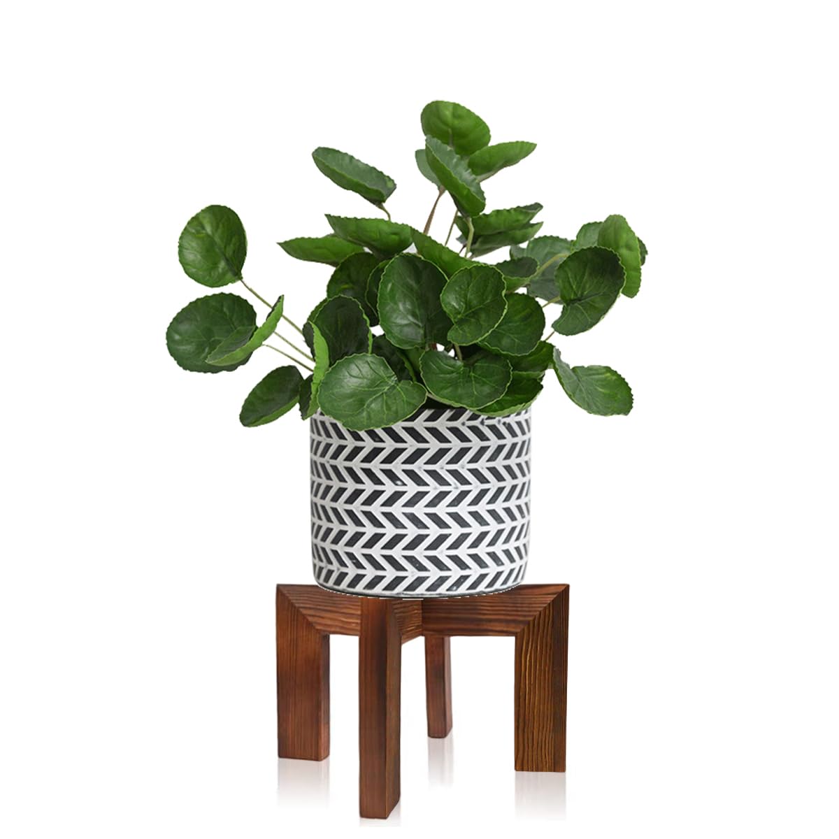Adnkwolivt Indoor Plant Stand - Wooden Plant Stands Indoor 1 Pack, Floor Flower Pot Holder, Mid Century Planter Stand for Home Decor, Gift for Mothers Day, Plant Lovers, Housewarming Adnkwolivt