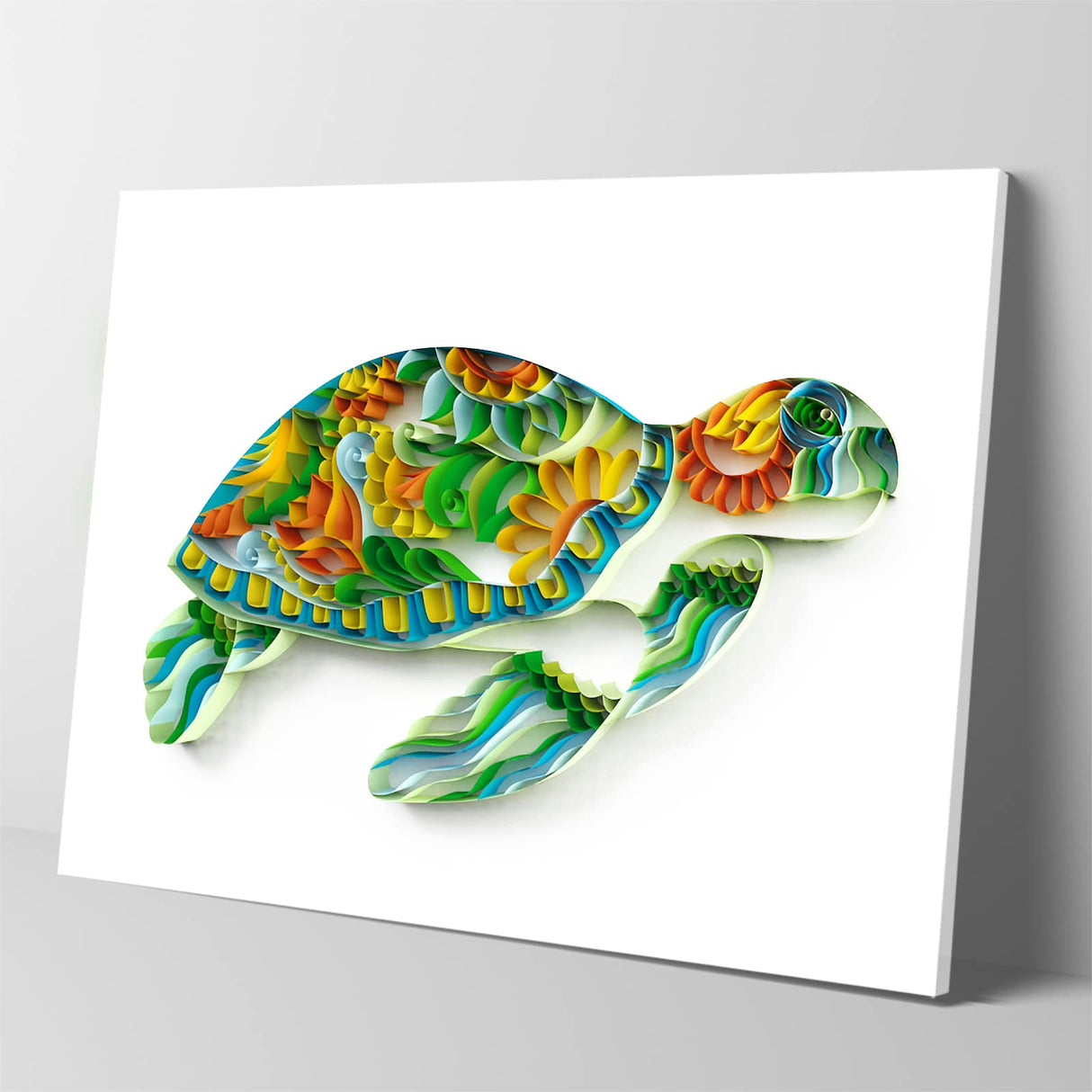 Uniquilling Quilling Kit, Paper Quilling Kits, 8 * 10-in Green Turtle Paper Filigree Kits with Quilling Tools& Using Manual, DIY Quilling Artwork Modern Wall Art for Living Room Uniquilling