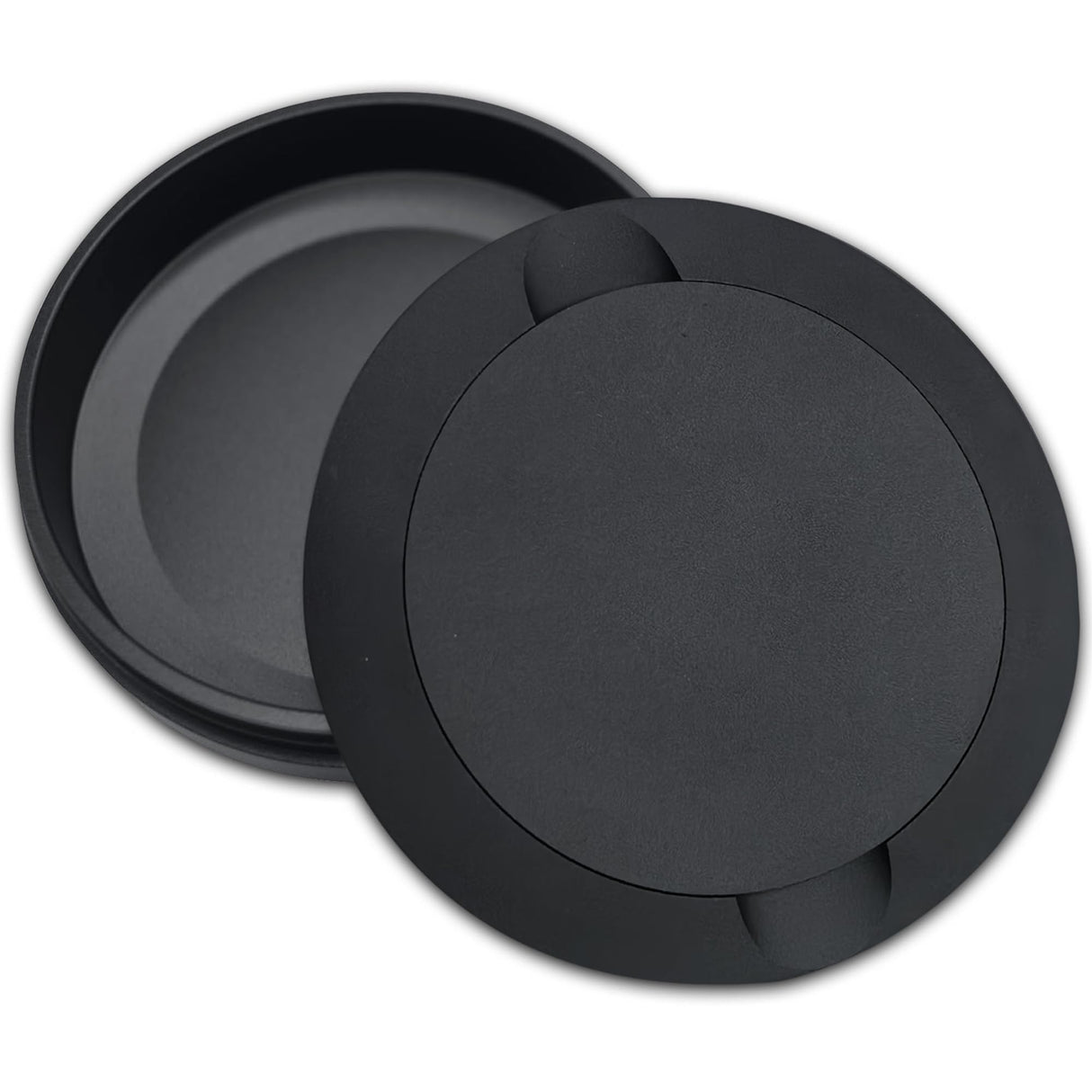 Matte Black Metal Zyn Pouch Container – Dual Compartment Storage Tin with Secure Lid Tharos Distribution