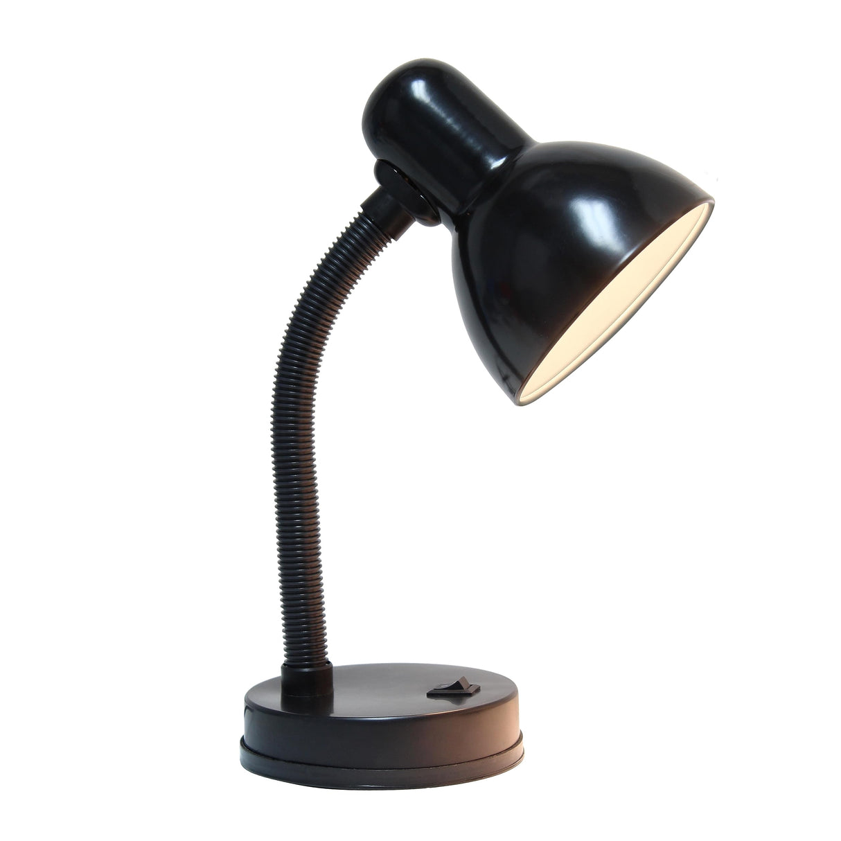 Simple Designs LD1003-BLK Basic Metal Desk Lamp with Flexible Hose Neck for Office, Living Room, Bedroom, College Dorm, Bookshelf, Black Simple Designs