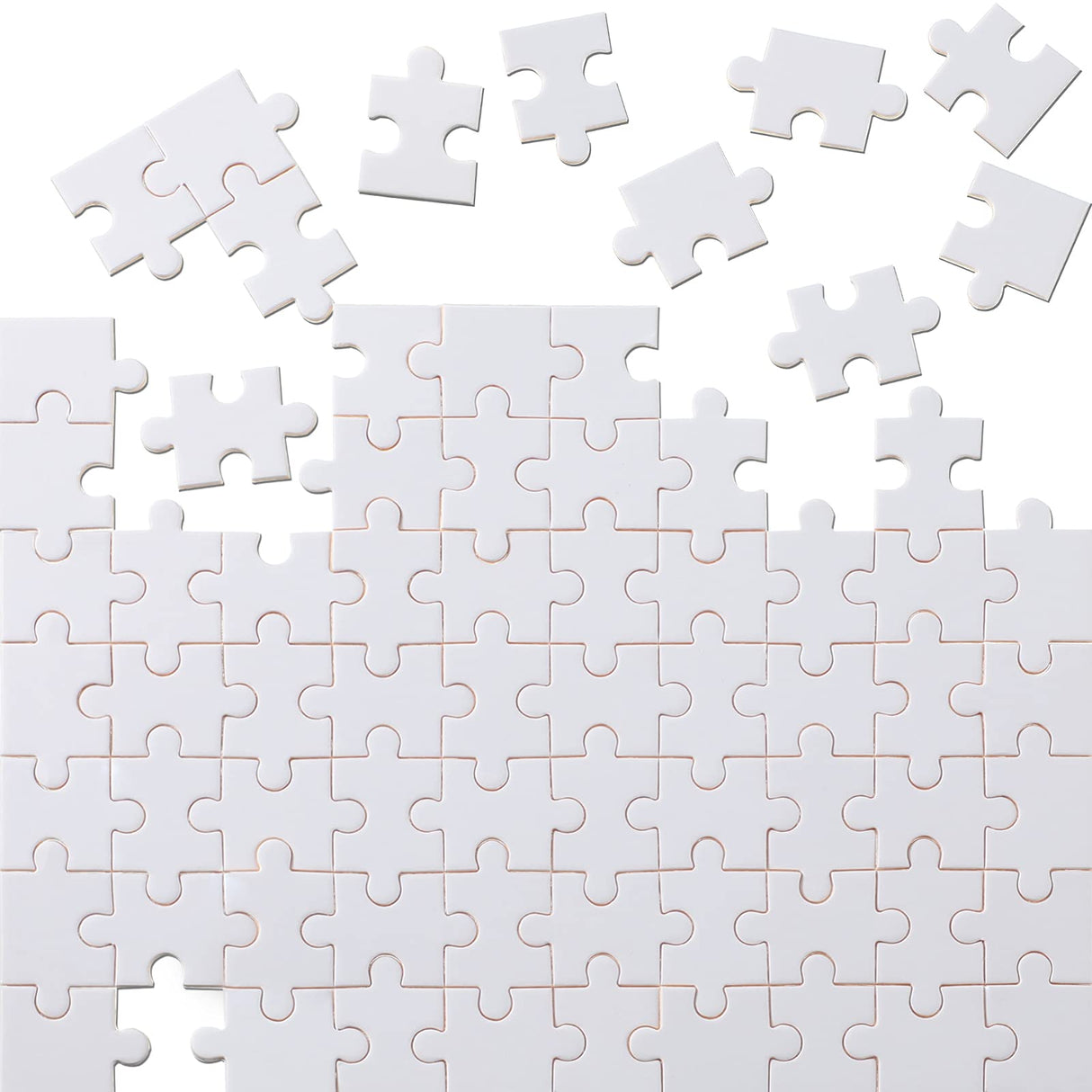 Christmas Blank Jigsaw Puzzle 70 Pieces 0.84 x 0.78 Inch White Blank Puzzle Rectangle Decorating Puzzle for Decorating Boys and Girls Art Activity, Wedding Birthday Party, 5.12 x 3.54 Inches Sumind