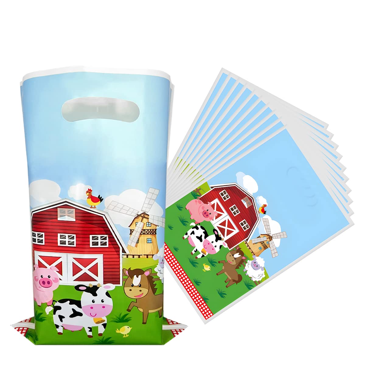 OULUN 30Pcs Farm Party Favor Bags, Farm Animal Birthday Gift Candy Bags, Farm Themed Party Supplies,Farmhouse Themed Party Decorations OULUN