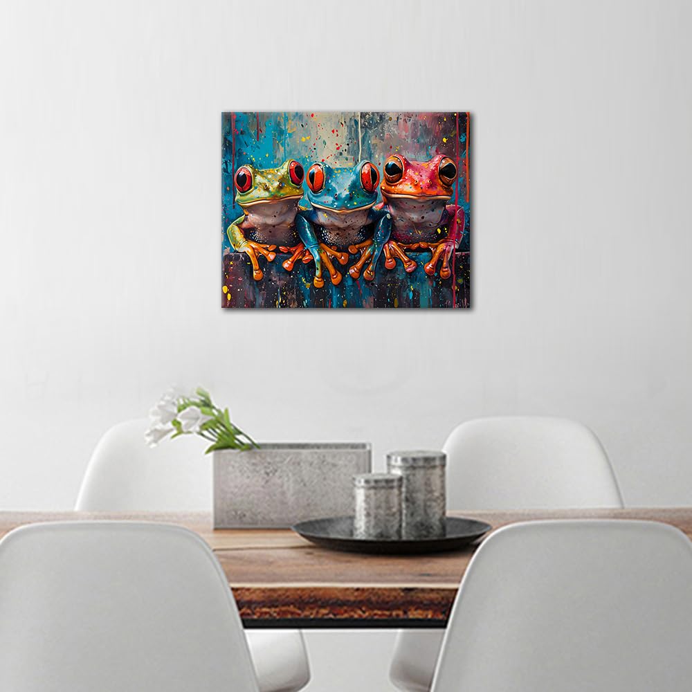 Paint by Numbers Kit for Adults Red Eyed Tree Frog Painting Tropical Rainforest Wildlife DIY Art with 16x20 Inch Canvas Acrylic Paints and Brushes Unique Nature Themed Gift Idea TUMOVO