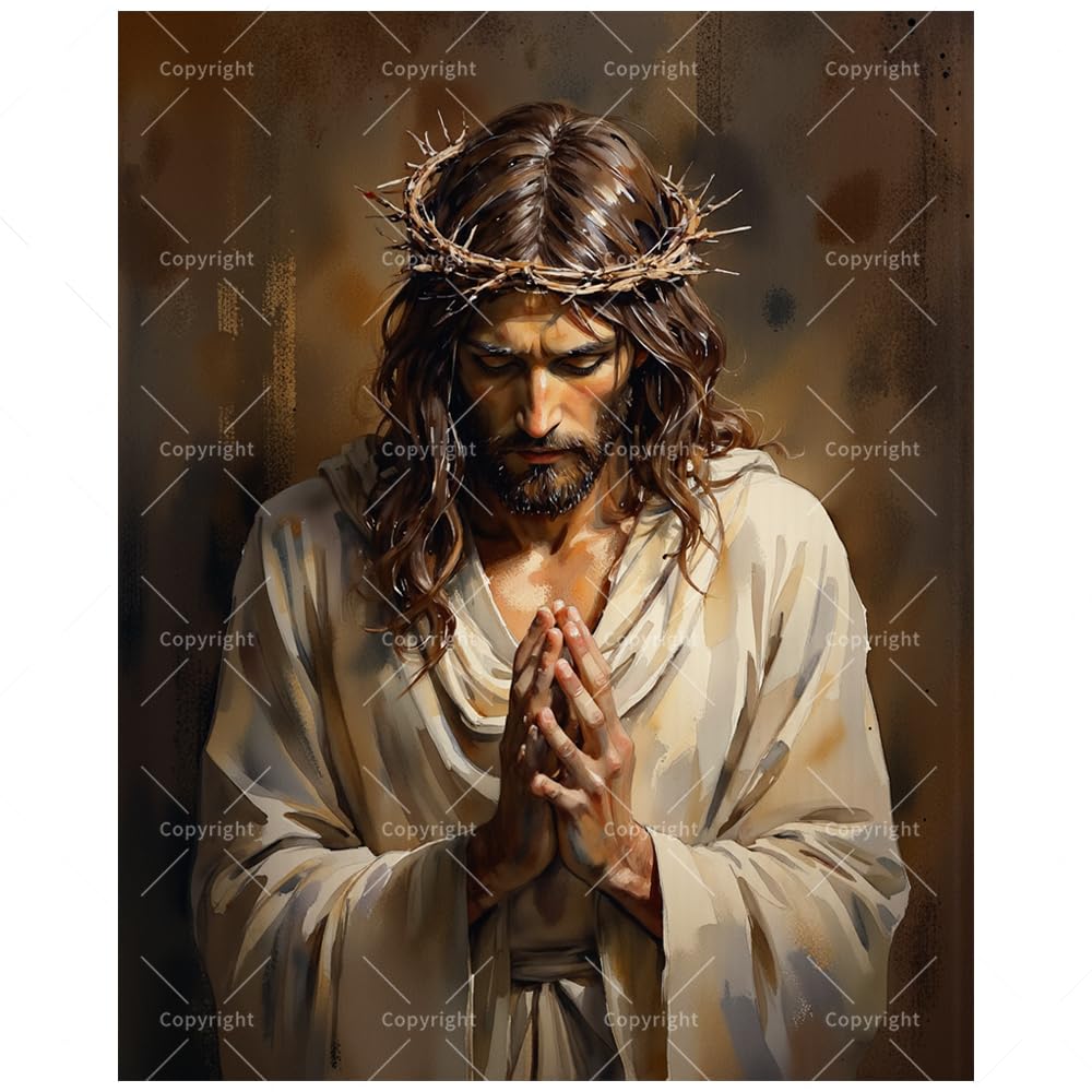 TAOPAOLAB Religious Art Paint by Numbers Kit for Adults - DIY Jesus Praying Painting on Canvas 16x20 Inches, Acrylic Paint Set, Suitable for Beginners, Inspirational Art for Home Decoration or Gifts. TAOPAOLAB