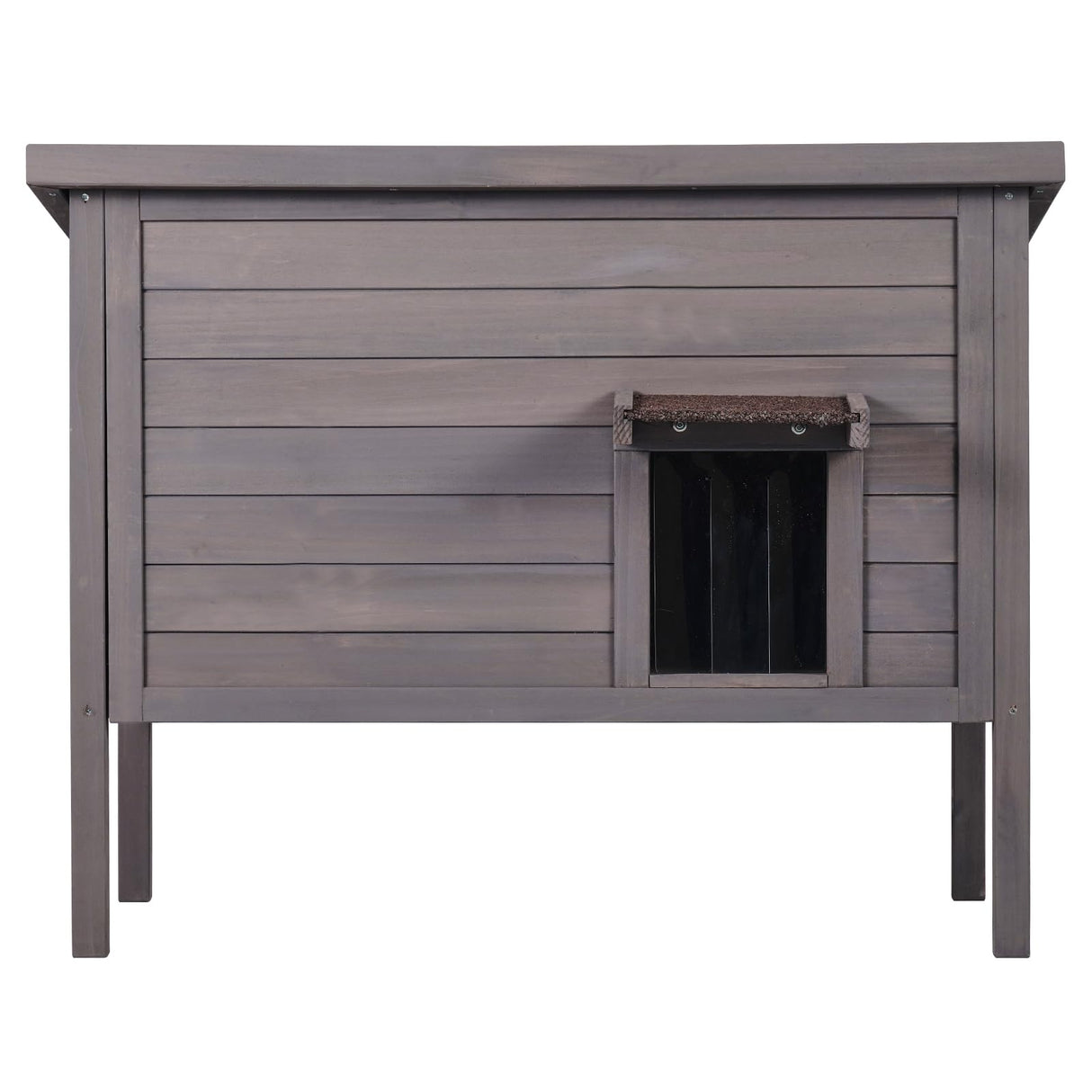 VEVOR Outdoor Cat House Weatherproof, Feral Cat Shelter for Multiple Cats, Outdoor Wooden Cat Rabbit House with All-Round Foam Insulated, Open Roof, PVC Door Flaps, 34" L x 22" W x 27" H VEVOR