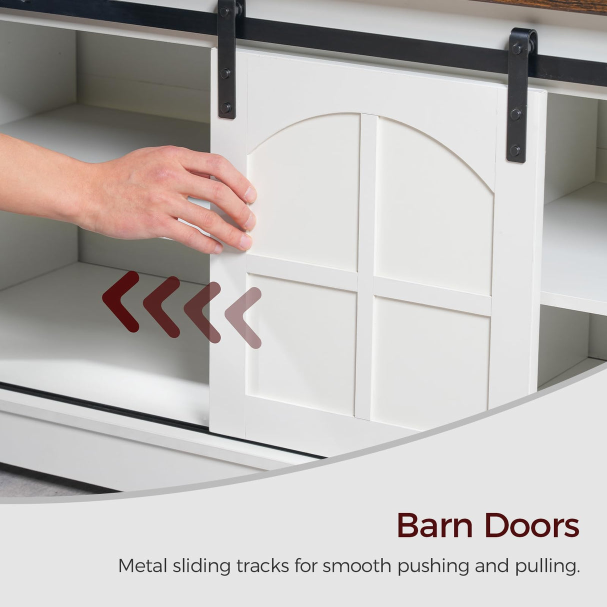 MAHANCRIS Modern Farmhouse 3 in 1 TV Stand for up to 85" TVs, 78'' Entertainment Center with Charging Station and Open Storage, 4 AC Outlets,for Living Room, Bedroom, White and Rustic Brown TVBR20E01 MAHANCRIS