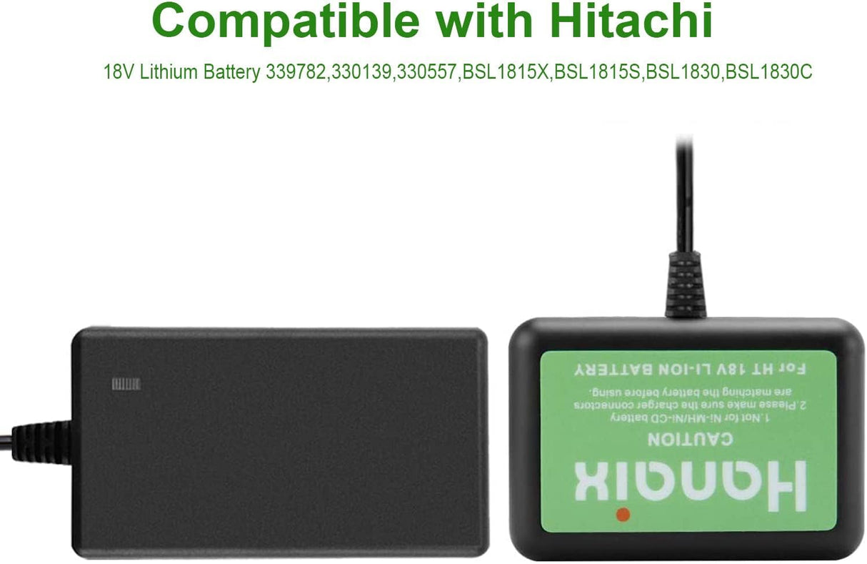 Hanaix 3.0Ah 18V Battery and Charger Set for Hitachi BSL1815X BSL1815S BSL1830 BSL1830C 330139 330557 339782 Li-ion Replacement Battery Hanaix