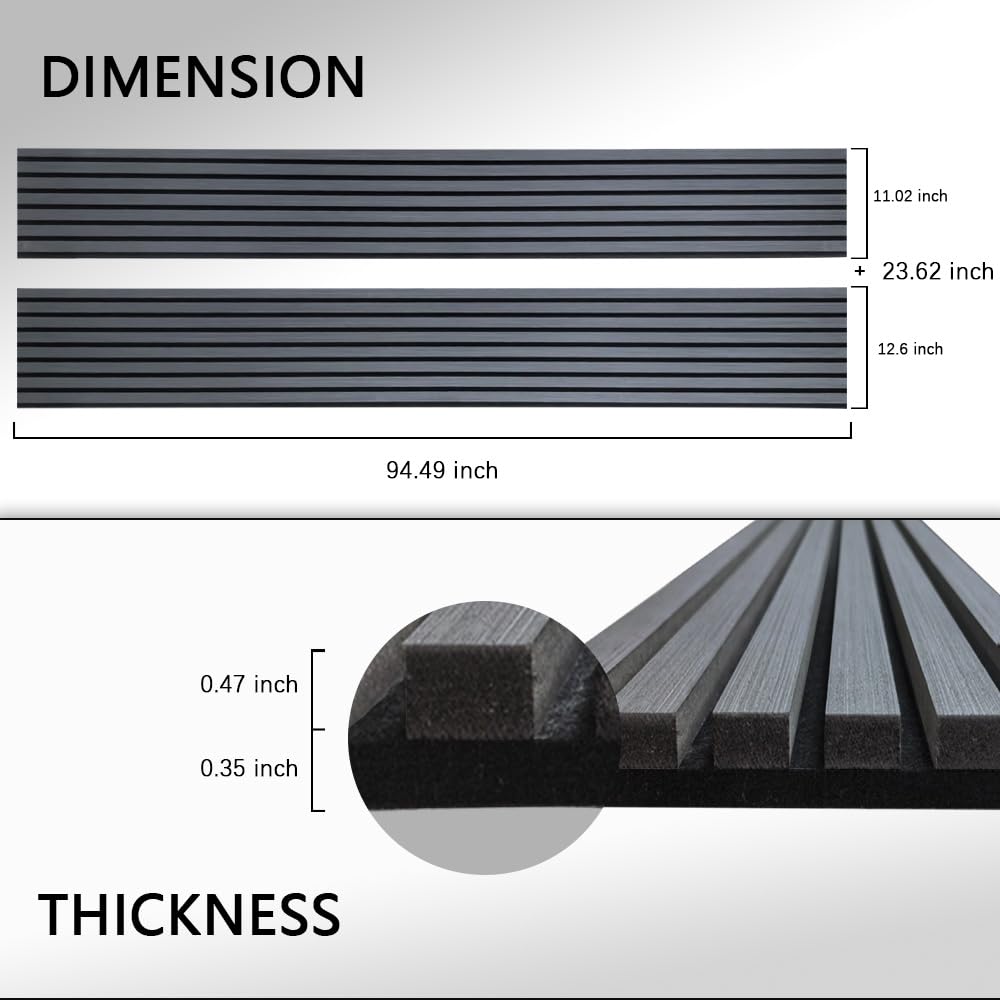 ARTSLAT 3D Fluted Sound Absorbing Acoustic Wood SLAT Wall Panels | Wall Panels for Interior Wall Decor | Luxury Wood Veneer Panel | 94.48 * 23.62in | 2PCS Coverage | Matte Black ARTSLAT
