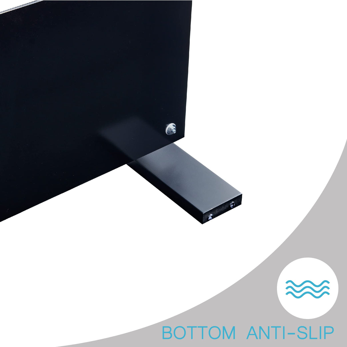 Btrpily Living Room Rectangle Coffee Table, Tea Table Suitable for Waiting Room, Modern Side Coffee Table with Wooden Leg, Glass Tabletop with Lower Shelf, 39.5D x 23.5W x 17.5H in, Black Btrpily