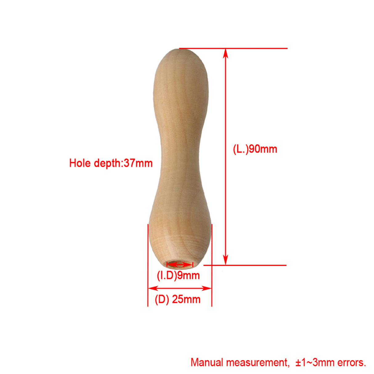 BQLZR 9x2.5x9cm Wood Color Wooden File Handle Fit File Tool Hardwood DIY Small Handle Free Gifts Park of 20 BQLZR