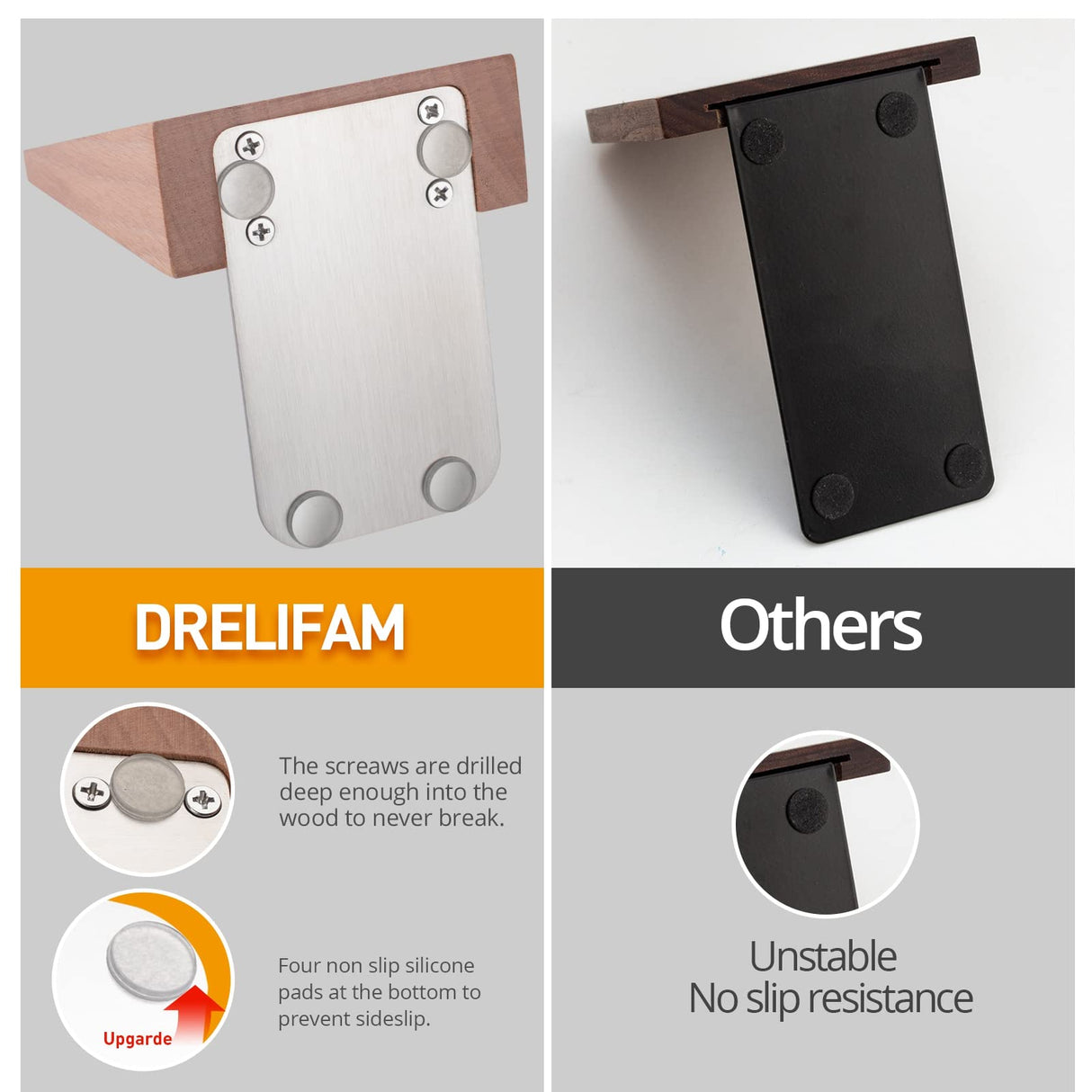 DRELIFAM Wood Handmade Heavy Duty Bookends for Shelves Decorative Book Ends to Hold Books for Office DRELIFAM