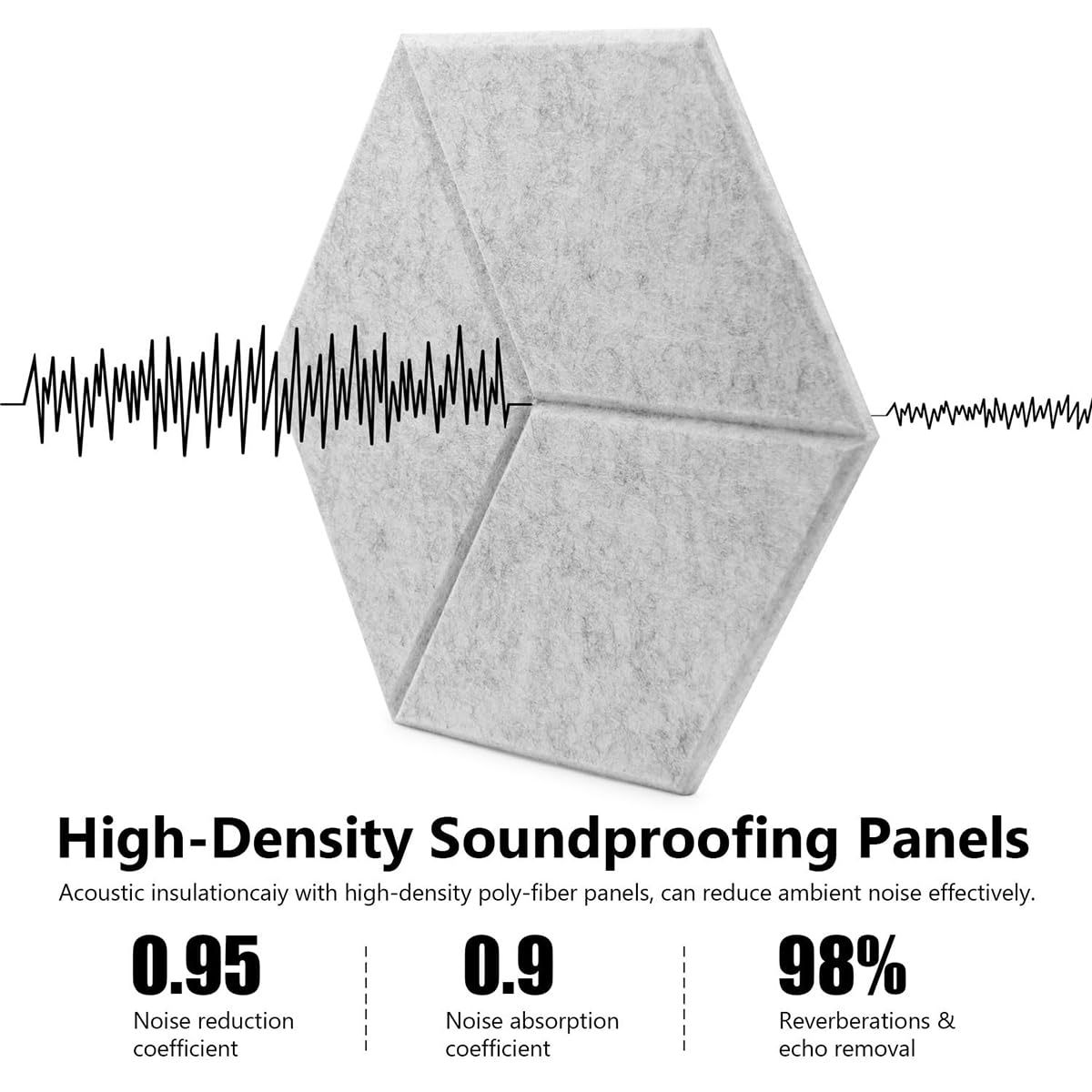 12PCS Felt Cork Bulletin Board Acoustic Panels Self-Adhesive, 12 * 10" Soundproof Wall Panels, High Density Sound Dampening Panels Studio Sound Proof Foam Sound Absorbing Tile Wall Photo Decor WEYCHEN