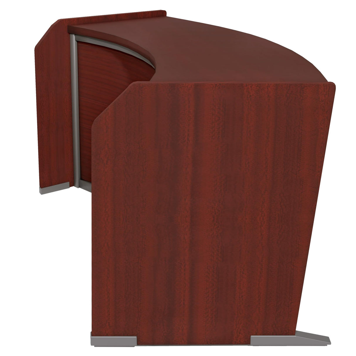 Romig Marque Curved ADA Compliant Reception Station Standalone or Add-On- Mahogany Romig