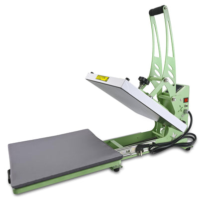 CoolSub Heat Press 15x15 Slide Out Heat Press Machine, Industrial Digital Heat Transfer Machine Sublimation for T-Shirt Green White