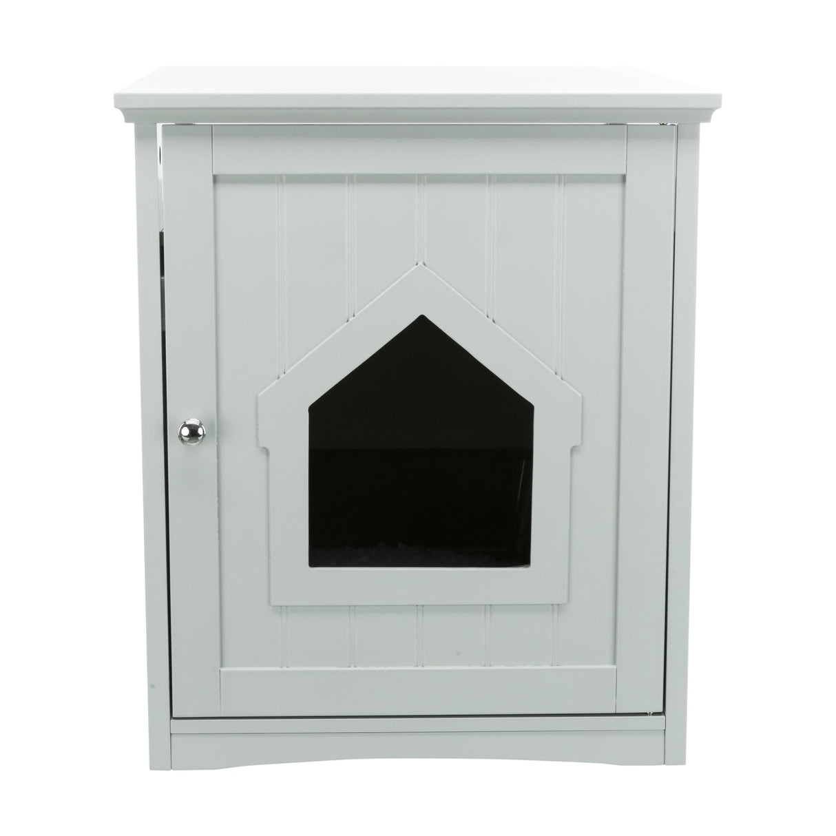 TRIXIE Furniture Litter Box Enclosure (Gray) Hidden Litter Box for Cats with Shelf, Classic Style, Big Front Door for Easy Cleaning, Large Hole for Convenient Entry, Use As Side Table or Nightstand TRIXIE