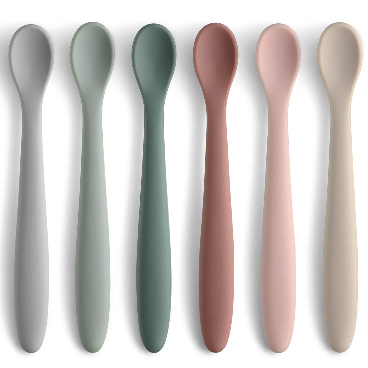6-Piece Silicone Feeding Spoons for First Stage Baby and Infant, Soft-Tip Easy on Gums I Training Spoon | Baby Utensils Feeding Supplies, Dishwasher & Boil-proof NETANY