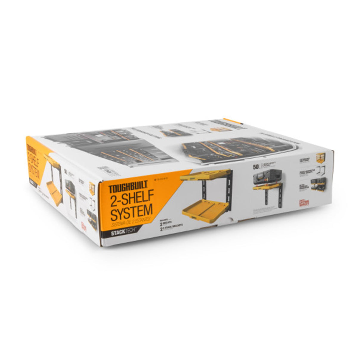 ToughBuilt 2-Shelf Storage, Wall Mounted Garage Organizer Shelves, StackTech System ToughBuilt