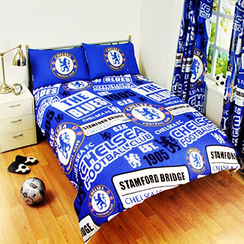 Chelsea FC Childrens/Kids Official Patch Football Crest Duvet Set (Full Bed) (Blue) Chelsea