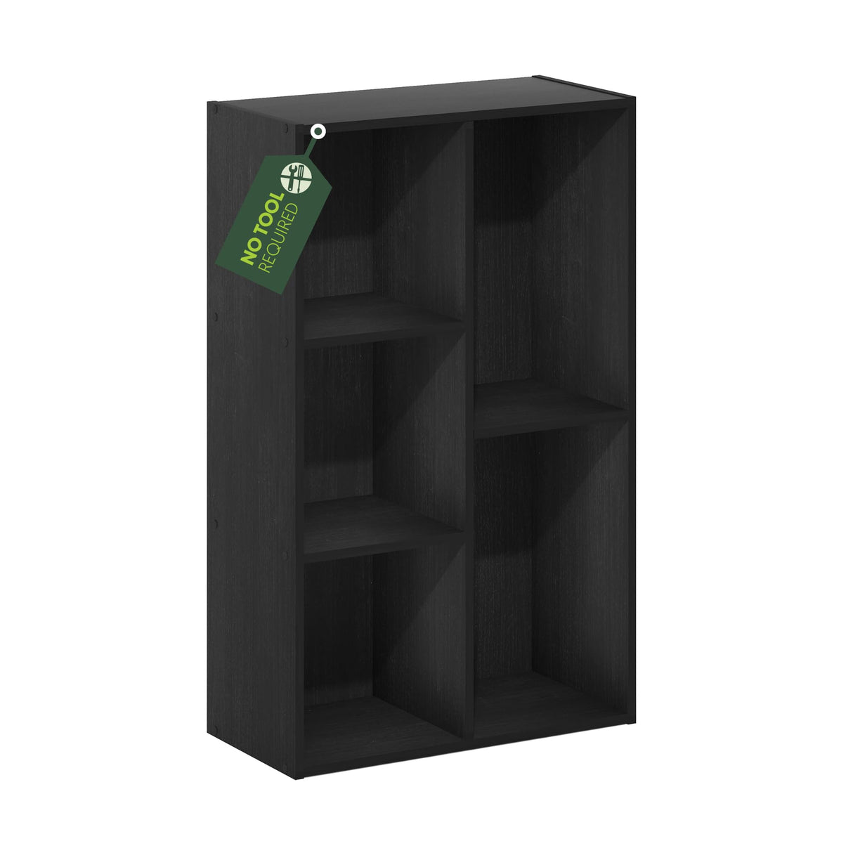 Furinno Luder 5-Cube No Tool Assembly Open Shelf, Blackwood Furinno
