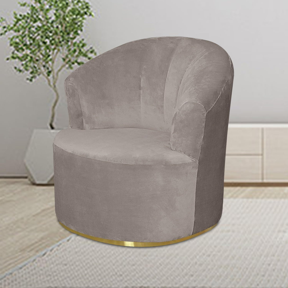 ZEaink Velvet Swivel Barrel Chair Cover, Soft Round Club Armchair Slipcover Modern Accent Chair Slipcover Stretch Single Sofa Cover Washable for Living Room Furniture Protector(E) ZEaink