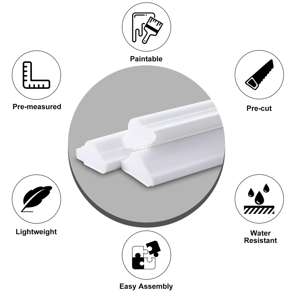 Pangda 3 Set Peel and Stick Wall Molding Kit, Premade Accent Molding Wainscoting Panel for Interior Wall Moulding Decor, Ready to Assemble Wainscoting Accent Panel (54 x 24 in) Pangda