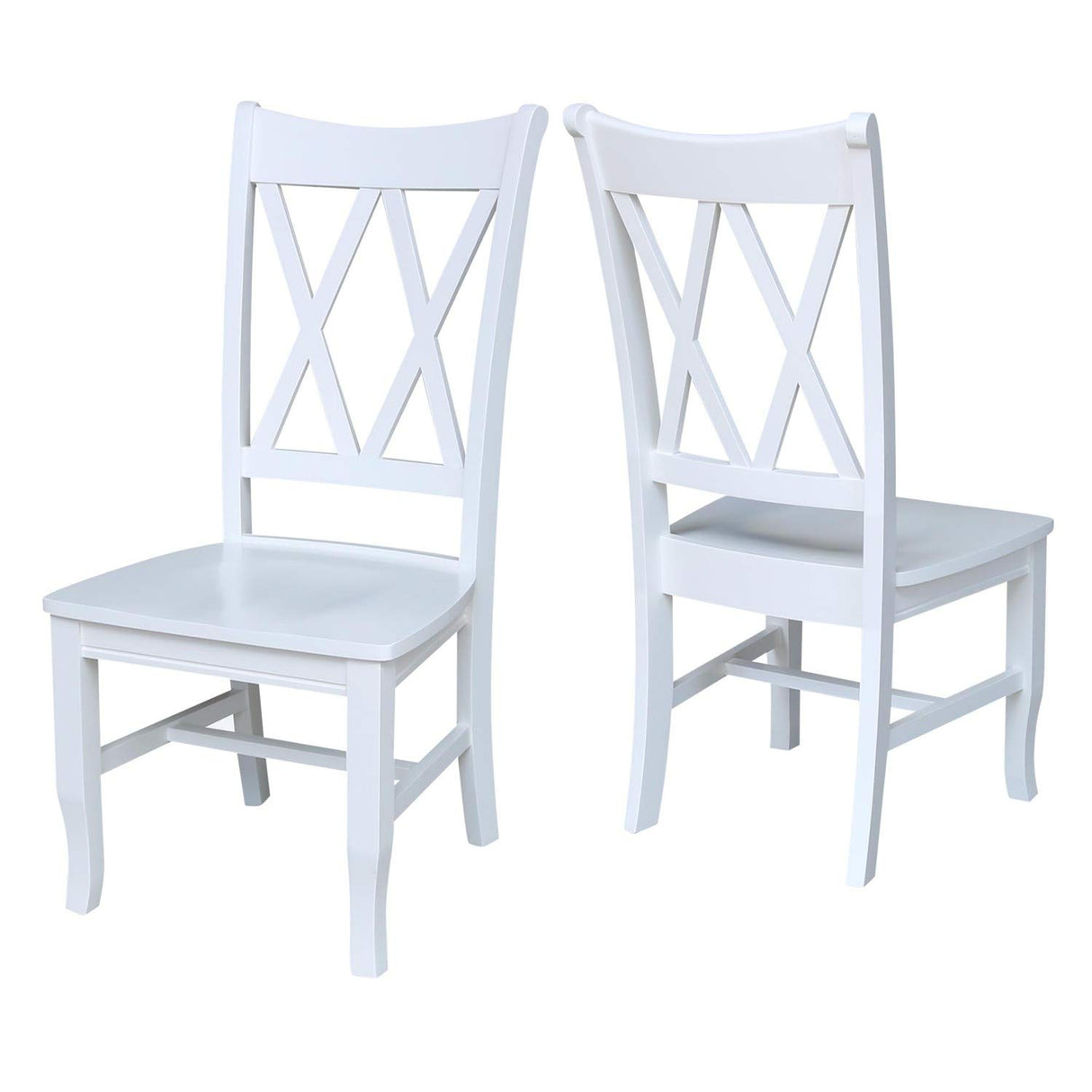 International Concepts 20P Double X Back Dining Chair, Beach White IC International Concepts
