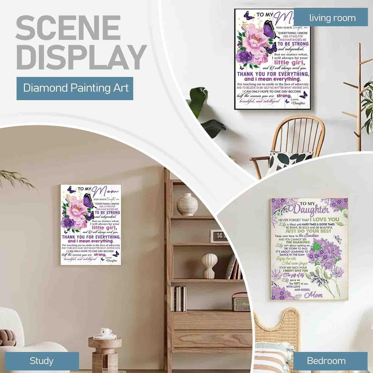 2 Pack Inspirational Diamond Painting Kits for Adult, Love Diamond Art Kits for Beginners, DIY Flower Butterfly Special Shaped Rhinestone Diamond Dots Gem Painting Art Craft for Home Decor 12x16Inch wavaiov